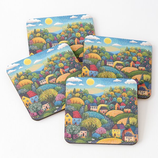 Item preview, Autumn Hillside Village in Autumn  designed and sold by Neika Shimm Designs.