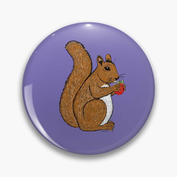 Item preview, Pine squirrel with strawberry designed and sold by Joslin Fields.