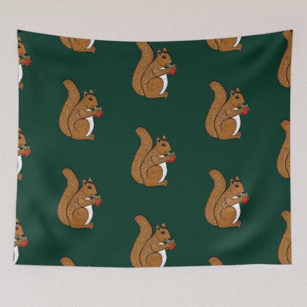 Item preview, Pine squirrel with strawberry designed and sold by Joslin Fields.