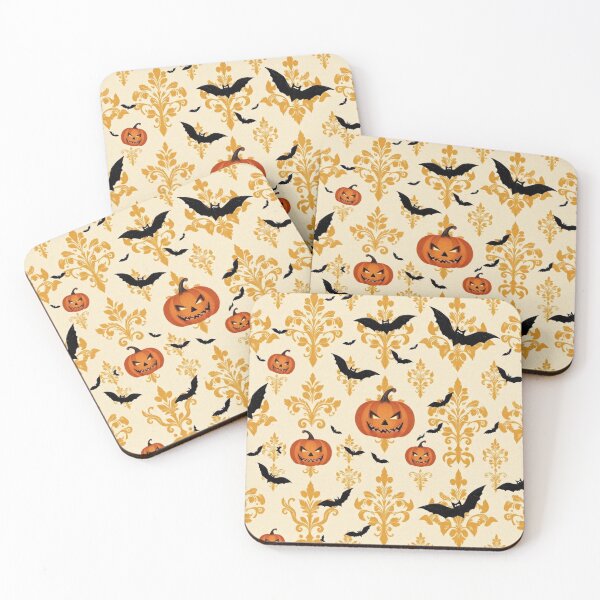 Item preview, Halloween Damask Pumpkins & Bats  designed and sold by DesignsByPrnces.