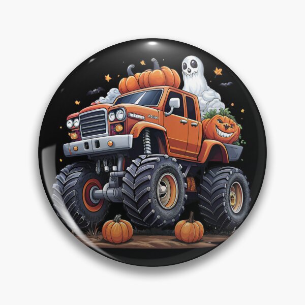 Item preview, Halloween Offroad Monster Truck Riding on Pumpkins - Spooky Adventure Art designed and sold by Colorful-Garden.