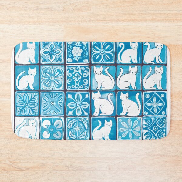 Item preview, White cat tiles designed and sold by Artlizzard.