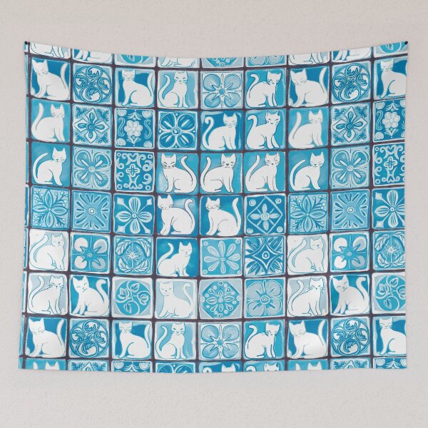 Item preview, White cat tiles designed and sold by Artlizzard.
