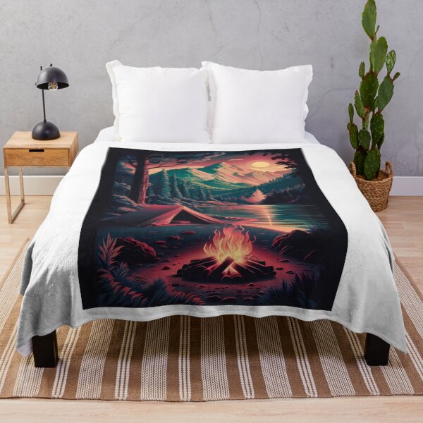 Item preview, Minimalist Camping in the Mountains Art – Simple and Peaceful Design designed and sold by BestChooseArt.