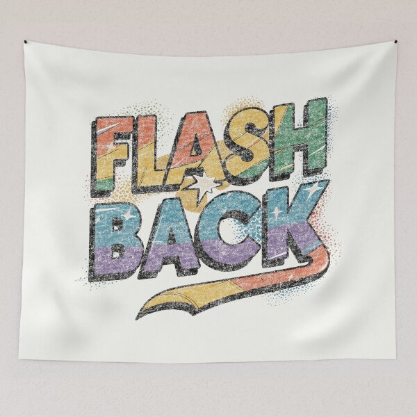 Item preview, Retro "FLASH BACK" 80s Style T-Shirt – Distressed Old School DJ Retro Design designed and sold by paulo silveira.