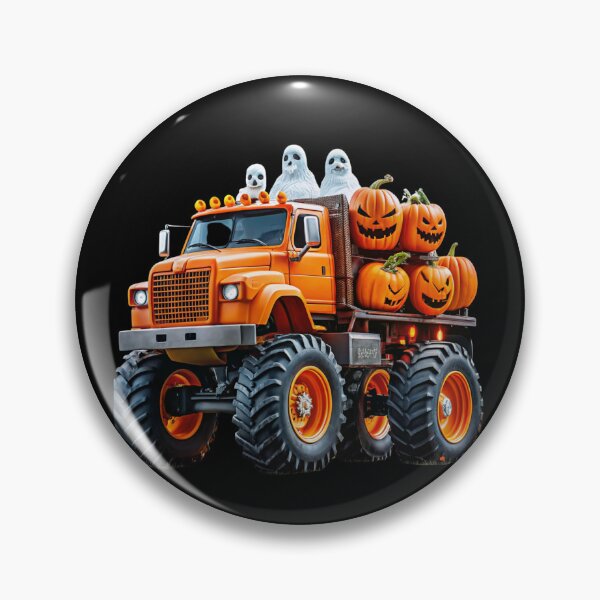 Item preview, Halloween Offroad Monster Truck Riding on Pumpkins - Spooky Adventure Art designed and sold by Colorful-Garden.