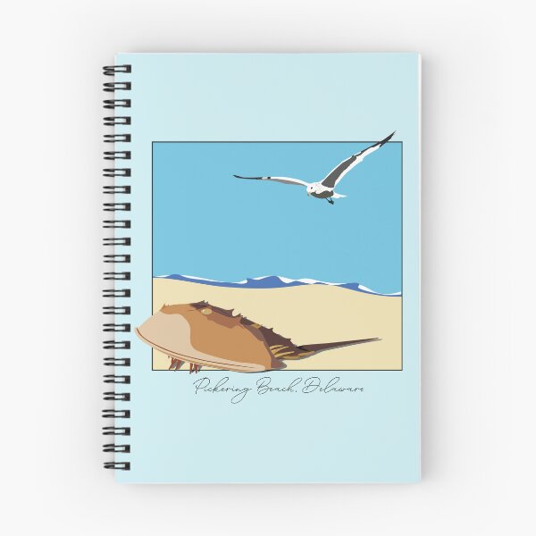 Item preview, Horseshoe Crab and Seagull Beach Design Pickering Beach, Delaware Script designed and sold by laughingwillows.