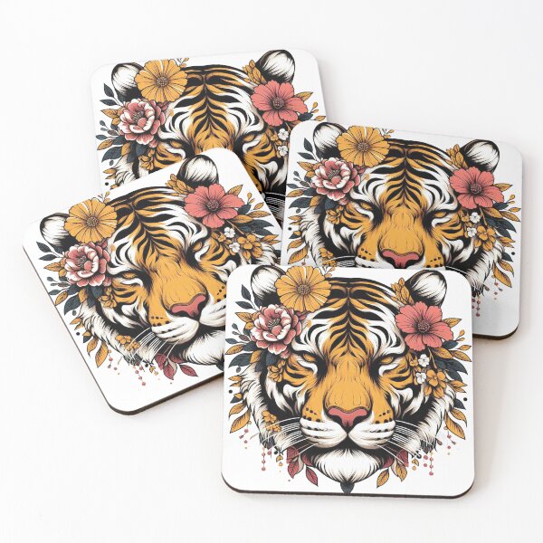 Item preview,  Big and amazing floral Tiger designed and sold by Chamelart.