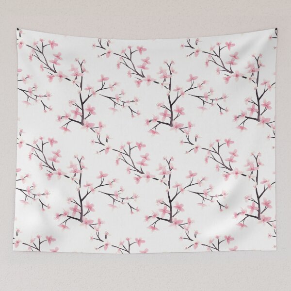 Item preview, Watercolor cherry blossoms in soft pink and white designed and sold by MrJapakiya.