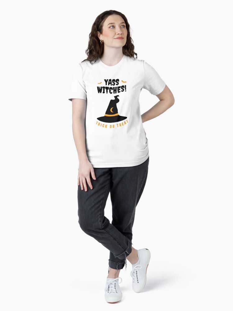 Thumbnail 4 of 7, Essential T-Shirt, Yass Witches! Halloween Design | LGBTQ+ Pride, Spooky & Sassy designed and sold by iconic-days.