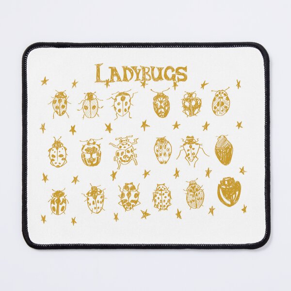 Item preview, yellow ladybugs and stars designed and sold by MachiMushroom.