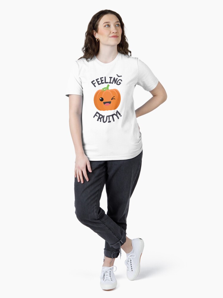 Thumbnail 4 of 7, Essential T-Shirt, Feeling Fruity Pumpkin Halloween Design | LGBTQ+ Pride, Cheeky & Cute designed and sold by iconic-days.
