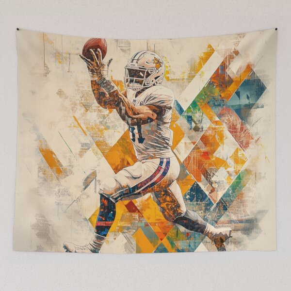 Item preview, Quaterback Throwing Pass Geometric Patterns Active Outdoors Inspired Art designed and sold by CDC40.