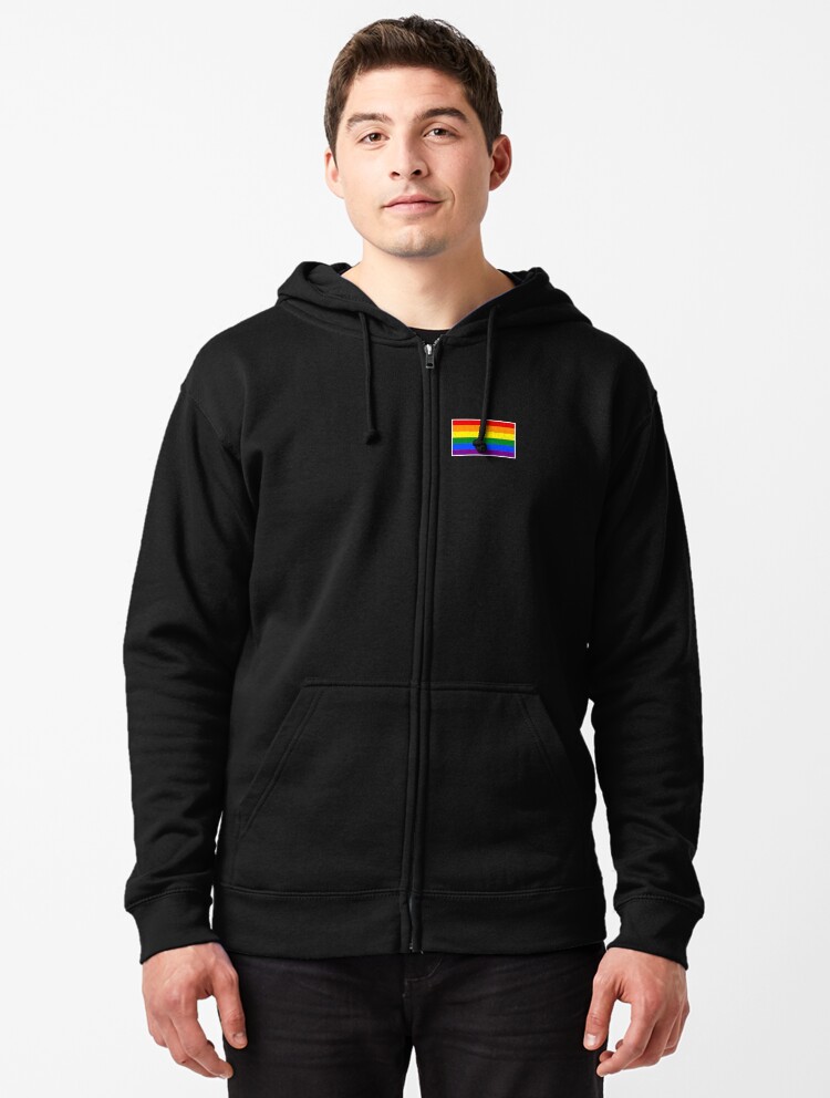 Thumbnail 1 of 5, Zipped Hoodie, Rainbow Pride Flag Design | LGBTQ+ Pride, Colourful & Proud designed and sold by iconic-days.