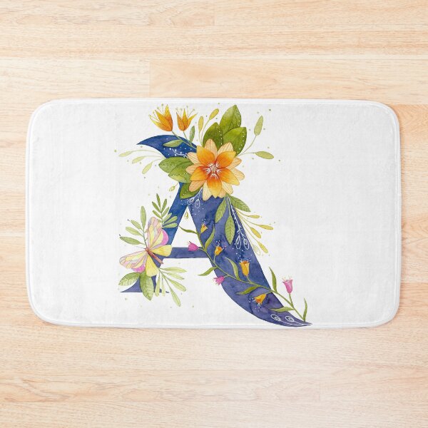 Item preview, Watercolor letter A with colorful flowers designed and sold by GinColorist.