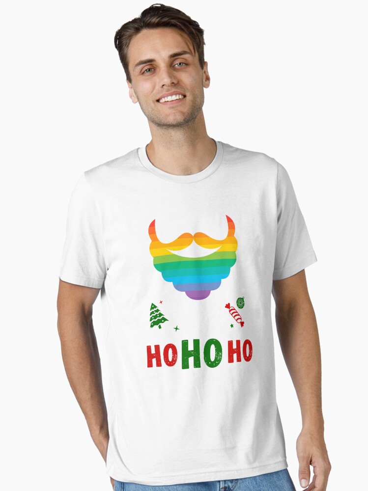 Thumbnail 2 of 7, Essential T-Shirt, Happy Christmas, Ho, Ho, Ho! Design | LGBTQ+ Pride, Festive & Fun designed and sold by iconic-days.