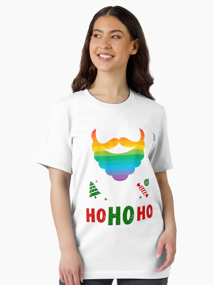 Thumbnail 1 of 7, Essential T-Shirt, Happy Christmas, Ho, Ho, Ho! Design | LGBTQ+ Pride, Festive & Fun designed and sold by iconic-days.