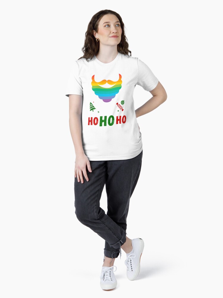 Thumbnail 4 of 7, Essential T-Shirt, Happy Christmas, Ho, Ho, Ho! Design | LGBTQ+ Pride, Festive & Fun designed and sold by iconic-days.