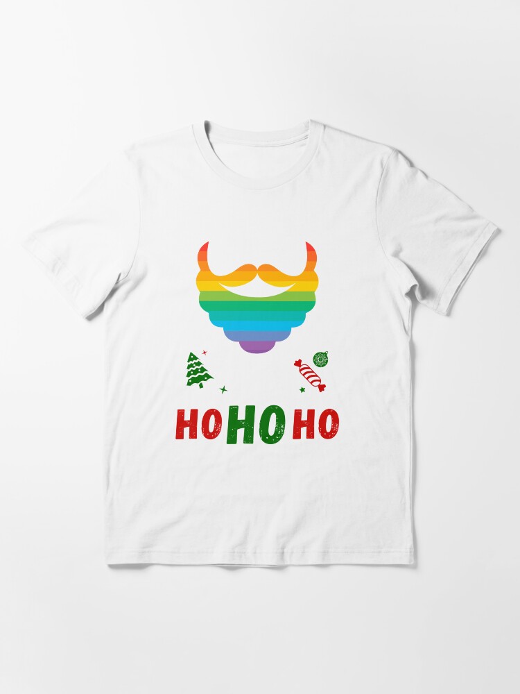 Thumbnail 3 of 7, Essential T-Shirt, Happy Christmas, Ho, Ho, Ho! Design | LGBTQ+ Pride, Festive & Fun designed and sold by iconic-days.