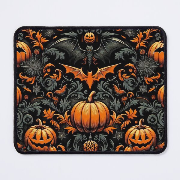 Item preview, Halloween Damask Pumpkins & Bats designed and sold by DesignsByPrnces.