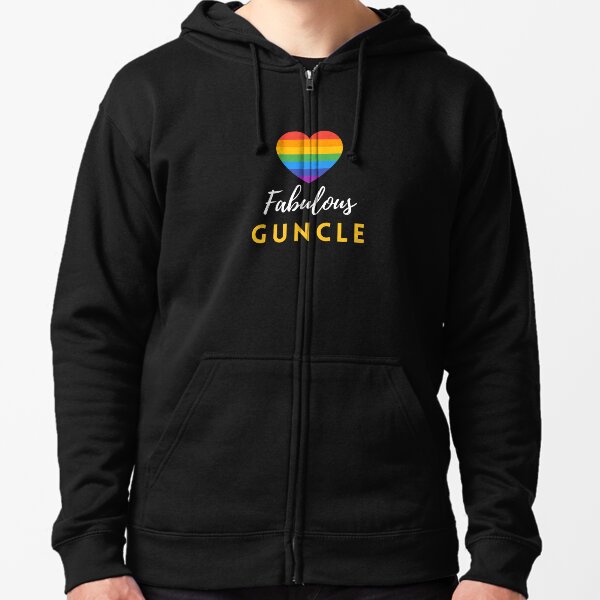 Fabulous Guncle (Gay Uncle) Design | LGBTQ+ Pride, Fabulous & Proud Zipped Hoodie