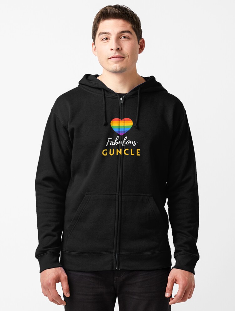 Thumbnail 1 of 5, Zipped Hoodie, Fabulous Guncle (Gay Uncle) Design | LGBTQ+ Pride, Fabulous & Proud designed and sold by iconic-days.