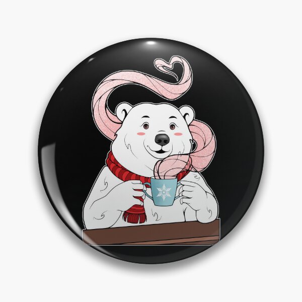 Item preview, Kawaii Polar Bear Tea (Black Background) designed and sold by ObsidianDaz.