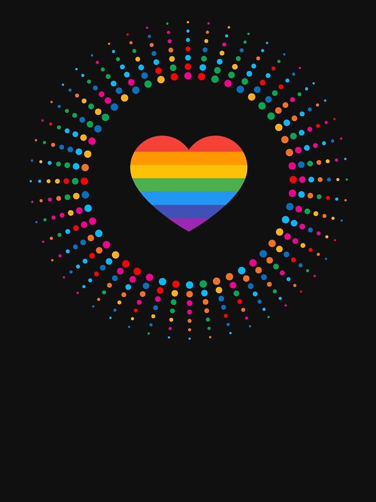 Thumbnail 5 of 5, Zipped Hoodie, Rainbow Heart Burst Design | LGBTQ+ Pride, Colourful & Proud designed and sold by iconic-days.