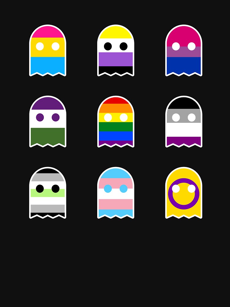 Thumbnail 5 of 5, Zipped Hoodie, Gaymer Ghosts Design | LGBTQ+ Pride, Colourful & Nerdy designed and sold by iconic-days.