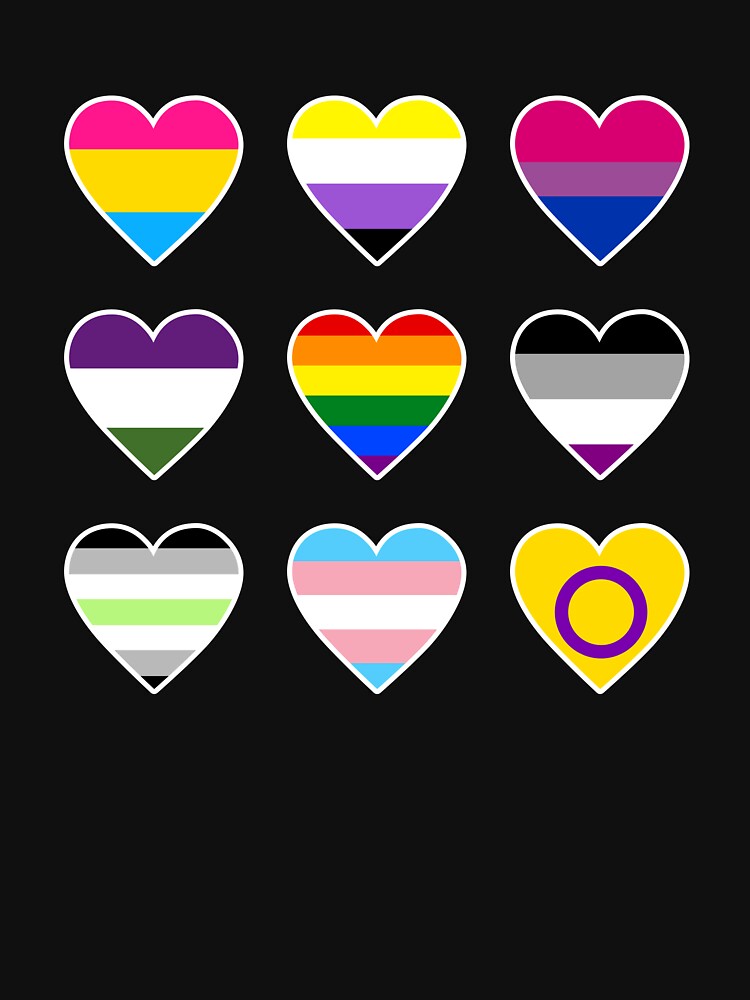 Thumbnail 5 of 5, Zipped Hoodie, LGBTQ+ Flag Love Hearts Design | LGBTQ+ Pride, Love & Pride designed and sold by iconic-days.