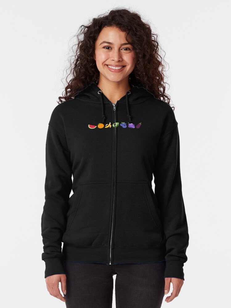 Thumbnail 2 of 5, Zipped Hoodie, Rainbow Fruit Design | LGBTQ+ Pride, Colourful & Fruity designed and sold by iconic-days.