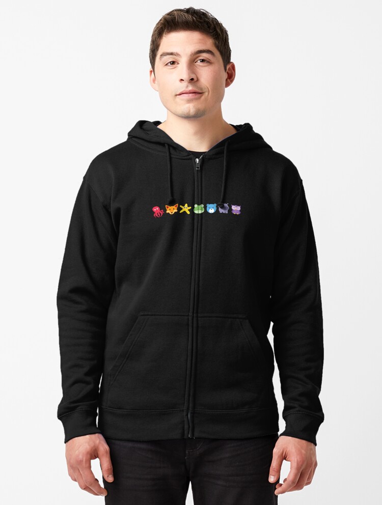 Thumbnail 1 of 5, Zipped Hoodie, Rainbow Animals Design | LGBTQ+ Pride, Cute & Colourful designed and sold by iconic-days.