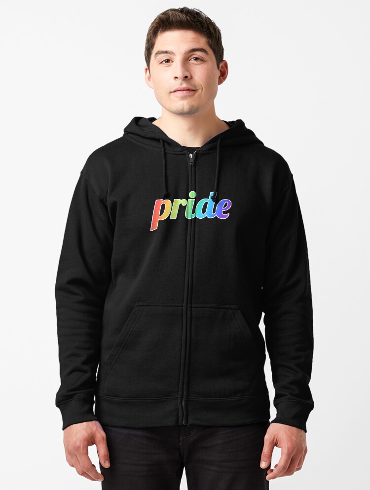 Thumbnail 1 of 5, Zipped Hoodie, Rainbow Pride Design | LGBTQ+ Pride, Colourful & Proud designed and sold by iconic-days.