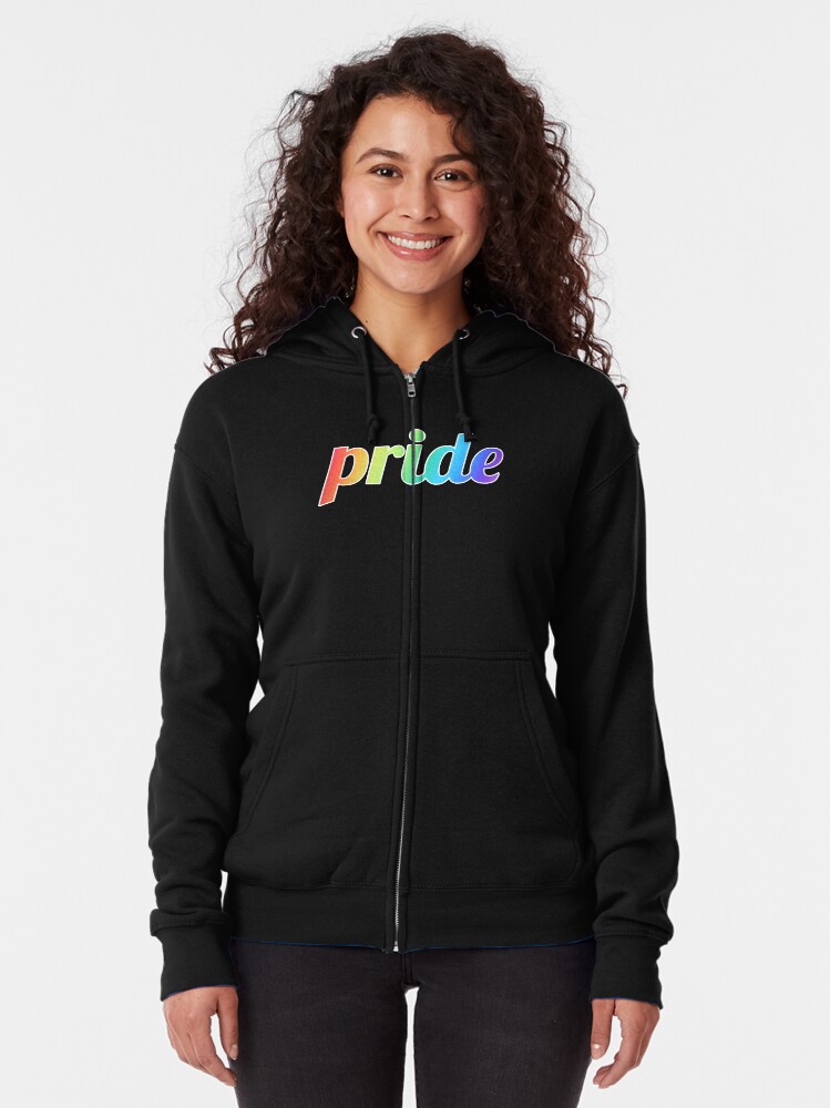 Thumbnail 2 of 5, Zipped Hoodie, Rainbow Pride Design | LGBTQ+ Pride, Colourful & Proud designed and sold by iconic-days.