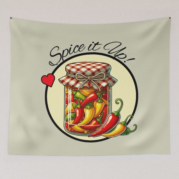 Item preview, Spicy Pepper Jar – Colorful Pickled Peppers Design designed and sold by SportyAndArtful.