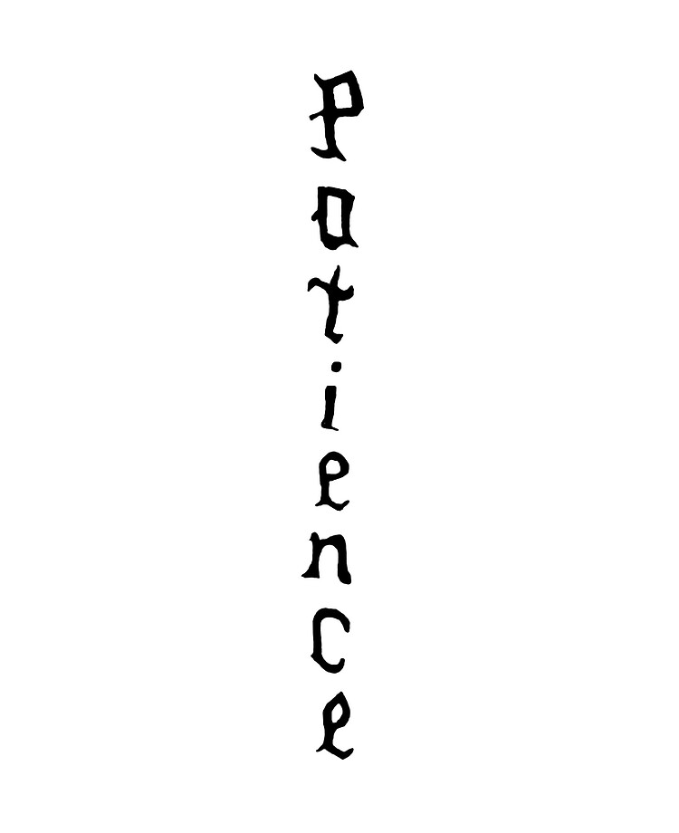 Patience  tattoo letter scetch download