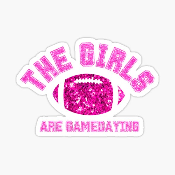 Item preview, Pink Glitter Retro 'The Girls Are Gamedaying' Design designed and sold by littleartshopp.