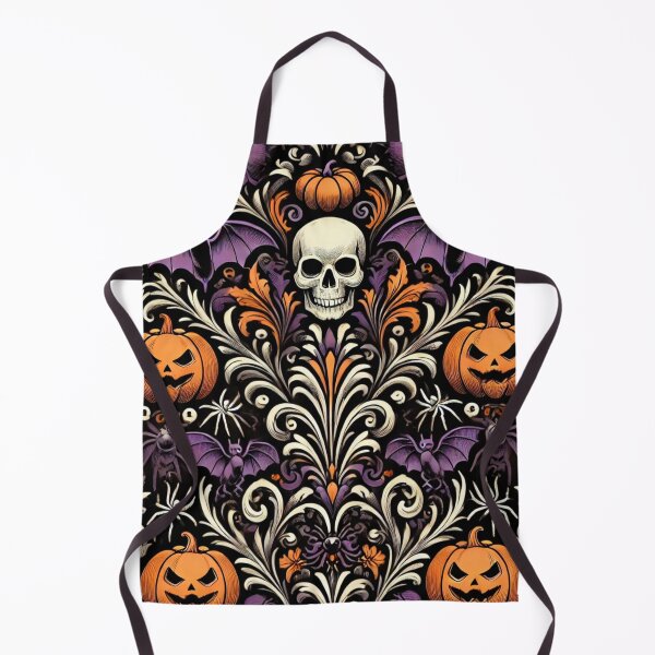 Item preview, Halloween Damask Pumpkins, Skulls & Bats designed and sold by DesignsByPrnces.