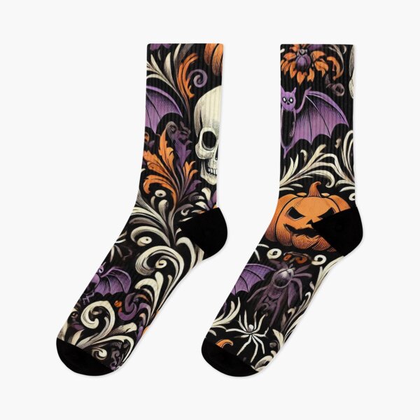 Item preview, Halloween Damask Pumpkins, Skulls & Bats  designed and sold by DesignsByPrnces.