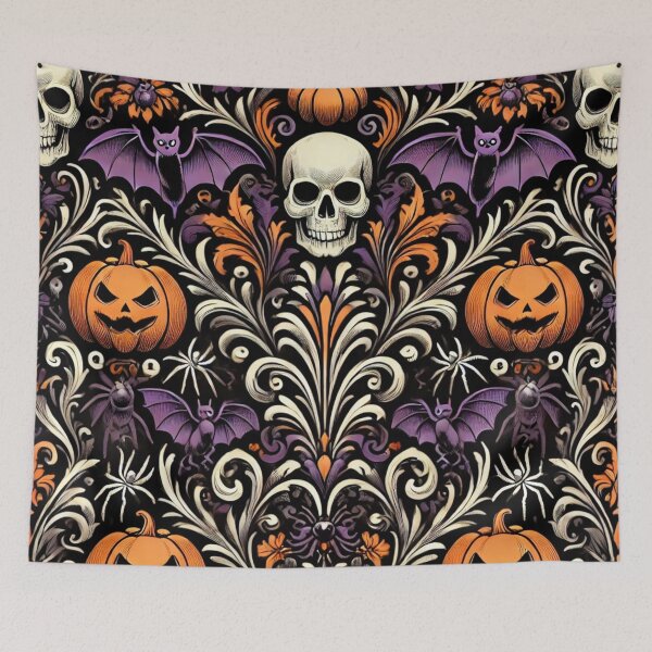 Item preview, Halloween Damask Pumpkins, Skulls & Bats  designed and sold by DesignsByPrnces.