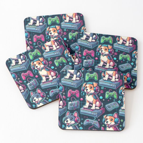 Item preview, Gamer Dogs Fun Pattern designed and sold by JavisSRDesign.