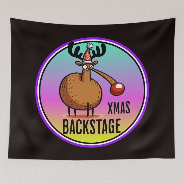 Item preview, Diseño divertido de dibujos animados de renos "Xmas Backstage" designed and sold by SportyAndArtful.