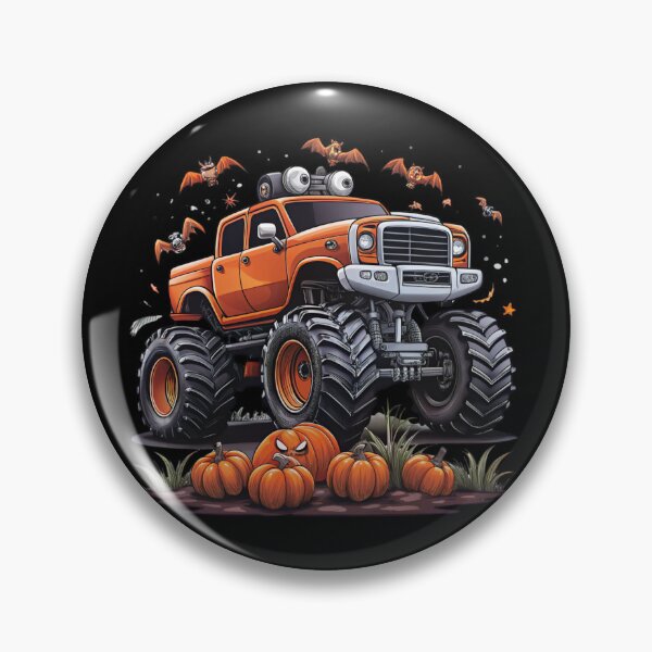 Item preview, Halloween Offroad Monster Truck Riding on Pumpkins - Spooky Adventure Art designed and sold by Colorful-Garden.
