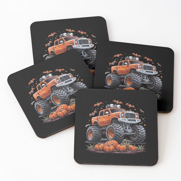 Item preview, Halloween Offroad Monster Truck Riding on Pumpkins - Spooky Adventure Art designed and sold by Colorful-Garden.