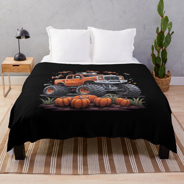 Item preview, Halloween Offroad Monster Truck Riding on Pumpkins - Spooky Adventure Art designed and sold by Colorful-Garden.