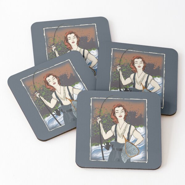 Item preview, woman fishing designed and sold by gardentree.