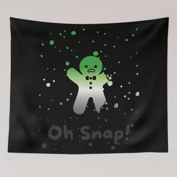 Item preview, Aromantic Flag Oh Snap Gingerbread person with broken limbs Graphic, Christmas t-shirts, Funny Elf Tees, Funny Xmas t-shirts, broken gingerbread person designed and sold by PrideBeProud.
