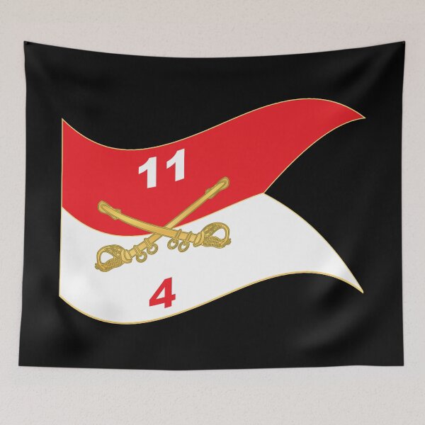 Aperçu de l'œuvre 4e Escadron, 11e Régiment de Cavalerie Blindée - Guidon - Ondulation créée et vendue par Military Insignia Products.