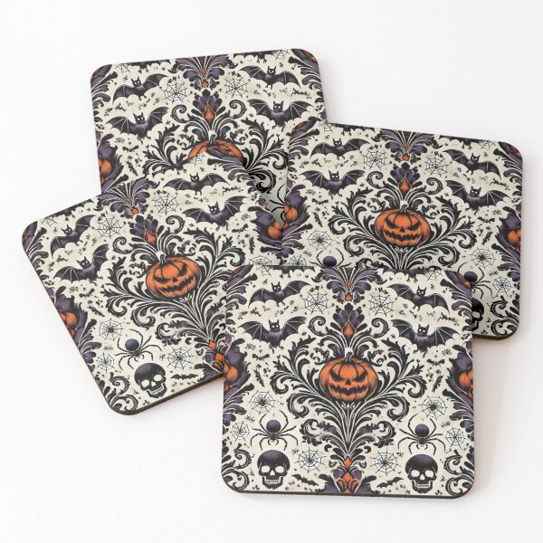 Item preview, Halloween Damask Pumpkins, Spiders & Bats  designed and sold by DesignsByPrnces.