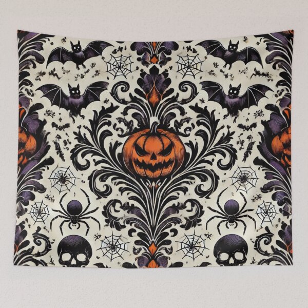 Item preview, Halloween Damask Pumpkins, Spiders & Bats  designed and sold by DesignsByPrnces.
